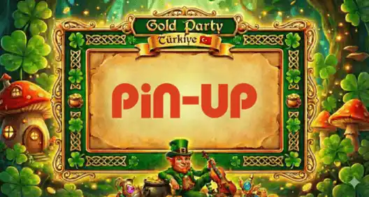 gold party pin up